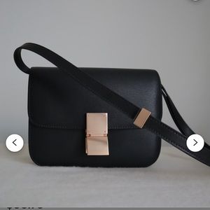 Korean Style Minimalistic Calfskin Leather Box Bag NWOT